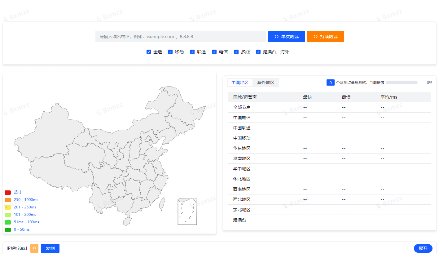 Tcptest在线Ping测速